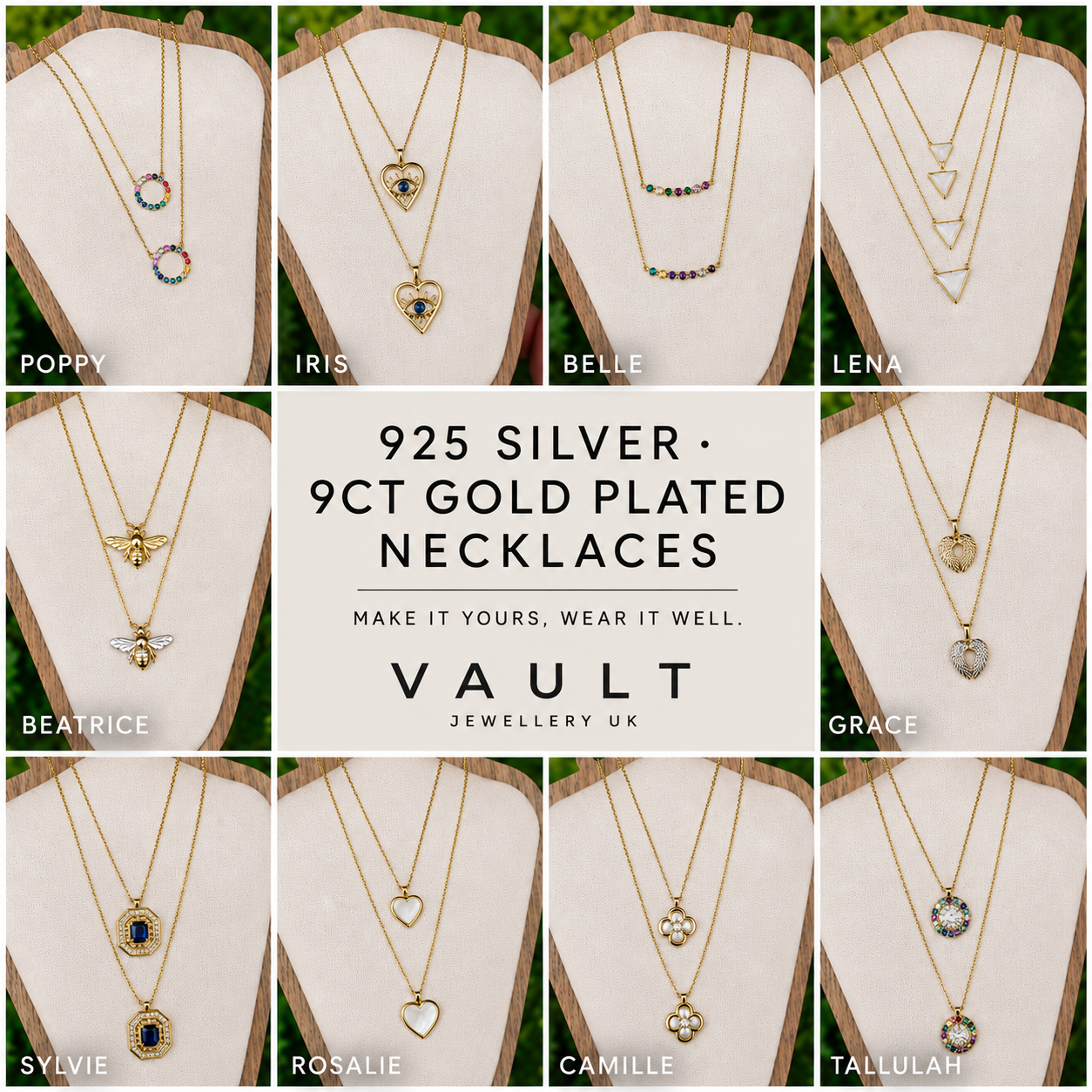 VAULT Gold Necklace Collection | 10 Designs | 925 Sterling Silver