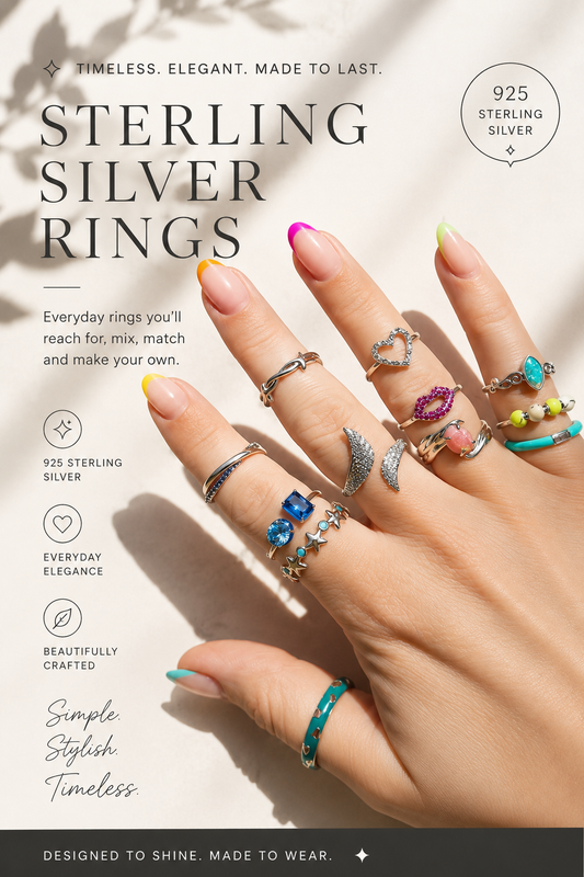 JULY Sterling SILVER Ring Collection